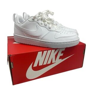 Nike Kids Court Borough Low Recraft Running Shoes Sneakers White Size 3.5